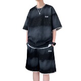 夏季套装男士潮流宽松短袖t恤短裤休闲运动潮牌A155-WDTZ201-TP55，男装牛仔裤，电商A155-1