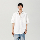 2025夏季短袖衬衫男美式潮牌宽松上衣简约百搭A155-KLC04-TP41，男装T恤，电商A155-1
