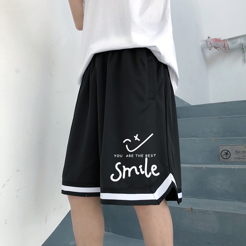 2025夏季冰丝短裤男潮宽松大码港风休闲五分裤撞色A155-K804-TP25图片