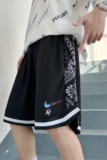2025夏季冰丝短裤男潮宽松大码港风休闲五分裤撞色A155-K875-TP25，男装牛仔裤，电商A155-1