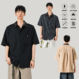 2025夏季短袖衬衫男美式潮牌宽松上衣简约百搭A155-KLC03-TP41，商品下架区，电商A155-1