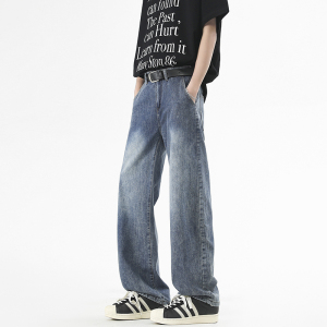 2025年夏莱赛尔港风高街大码宽松直筒牛仔裤百搭A155-MJ206-TP56,男装牛仔裤,电商A155-1