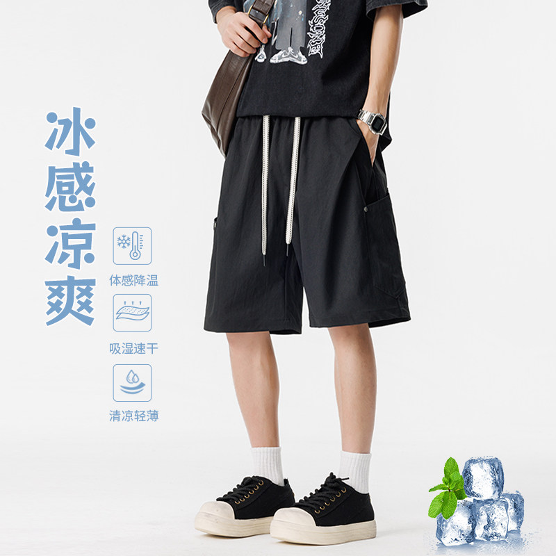 铆钉拼接潮牌工装短裤男五分裤美式宽松休闲中裤 A155-WD209-TP36图片