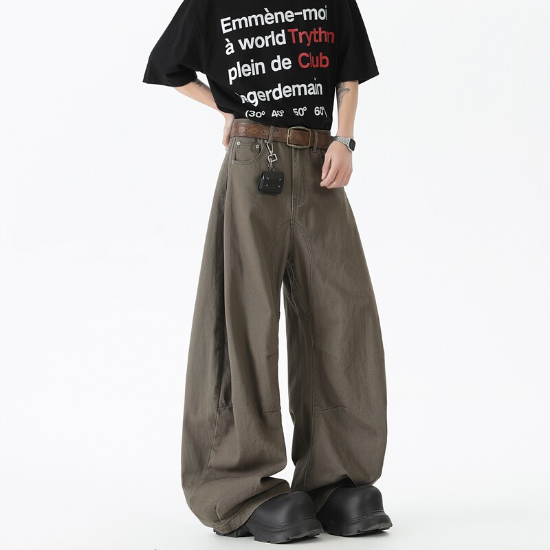 2025复古美式牛仔裤男夏直筒宽松弯刀裤休闲长裤A155-MJ215-TP58,男装牛仔裤,电商A155-1