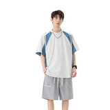时尚短袖套装男2025夏韩版宽松青年帅气短袖短裤A155-DTZ04-TP60，男装牛仔裤，电商A155-1