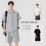 时尚短袖套装男2025夏韩版宽松青年帅气短袖短裤A155-DTZ02-TP68，男装牛仔裤，电商A155-1