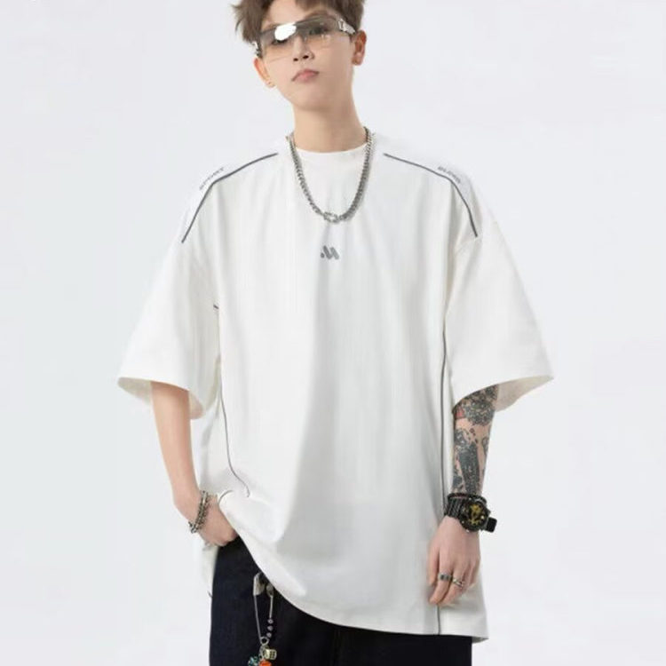 夏季新款男女潮牌宽松上衣潮流T恤时尚百搭A155-CLT03-TP44,男装T恤,电商A155-1