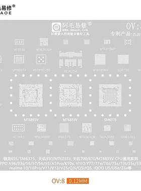 OV8 骁龙695天玑930 MT6855V/6833 PM6375/6363CW/6369AP植锡网