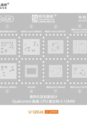 阿毛U-QSU6 骁龙8S GEN3 SM8750 6GEN1 SM7435 7GEN3 7550植锡网