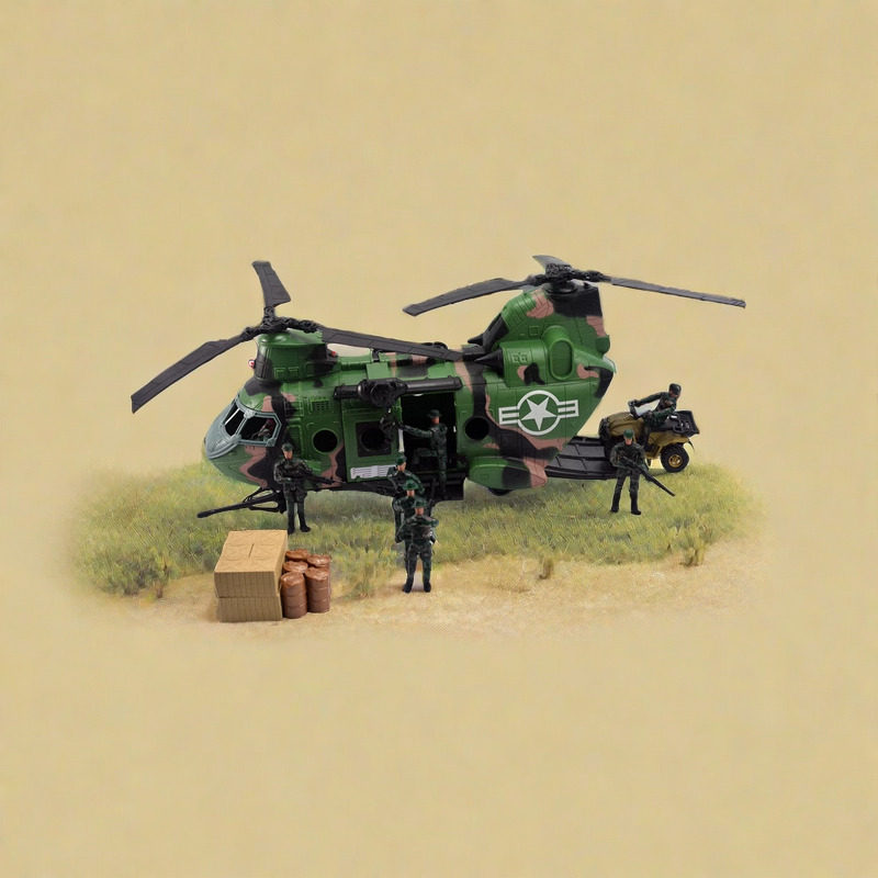3.75寸 1/18 可动 兵人  载具 CH-47 鱼鹰 直升飞机  暗源 gijoe