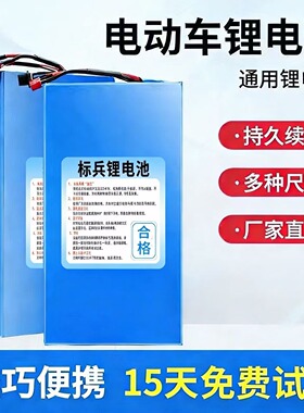 电动车锂电池内置款48V36V12ah15ah银鱼外壳款电动车代驾车锂电池
