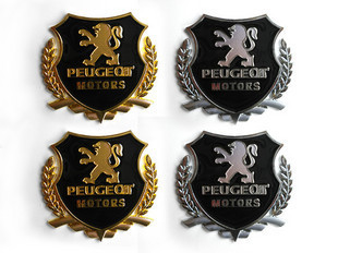 标C柱车标贴麦穗侧标车贴 508专用金属车贴改装 标致标志20730 308