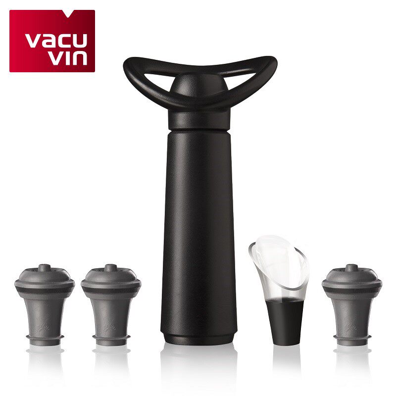 荷兰进口vacu vin红酒塞套装葡萄酒真空抽气筒引酒器保鲜真空瓶塞