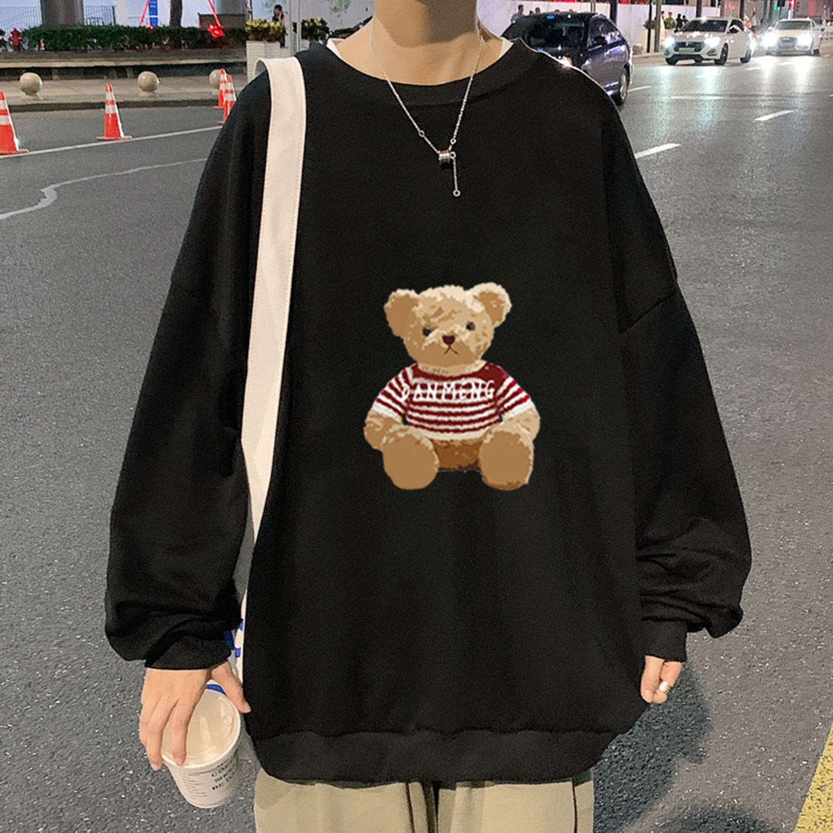 2023秋季卫衣男宽松大码潮流上衣港风休闲外套套头A110-W906-P25,男装卫衣,电商A155