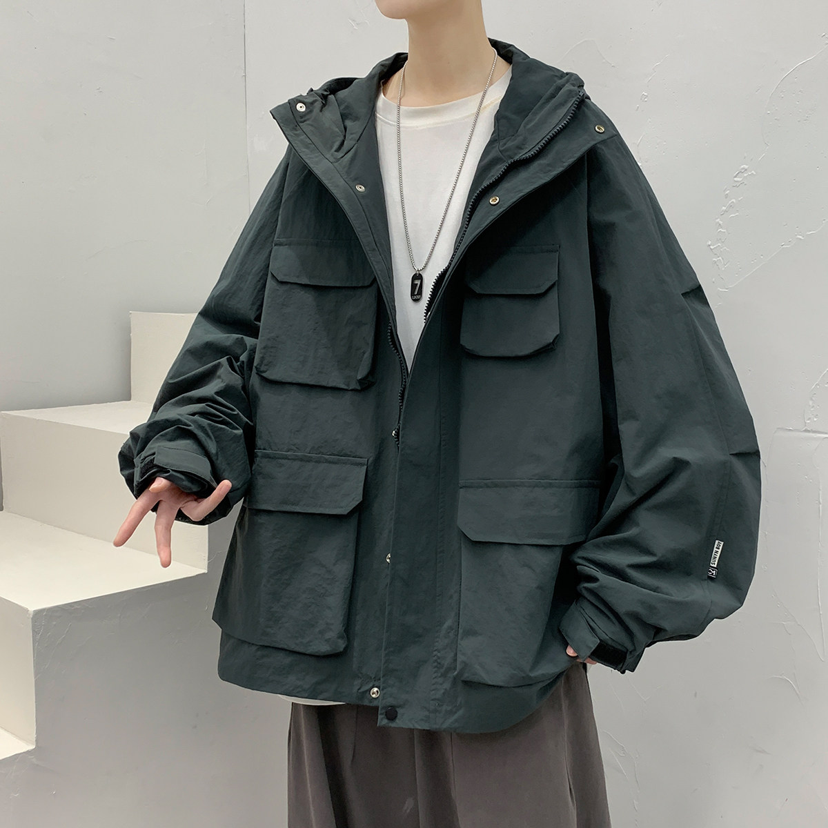 2024秋季夹克男港风大码潮流休闲外套青年棒球服A155-JK2207-P120,男装夹克,电商A155