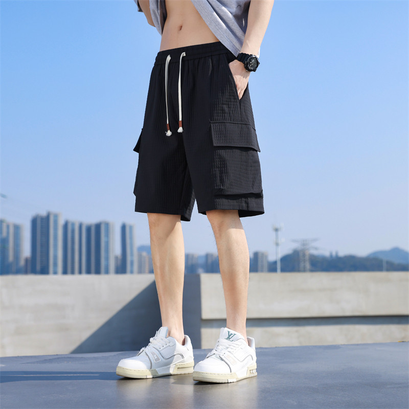 2024夏天休闲短裤男生夏季薄款冰丝中裤五分裤子A155-YGK03-TP41,男装休闲裤,电商A155