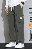 工装裤男秋冬宽松束脚休闲裤男生长裤子A155-DDK25-TP45加绒P53，男装休闲裤，电商A155