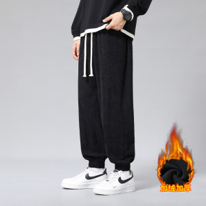 加绒休闲裤 灯芯绒裤子宽松直筒休闲裤男潮 A155-JHK11R-TP42图片