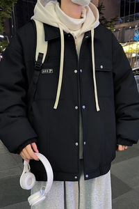 NASA联名白鸭绒羽绒服男连帽假两件羽绒外套潮 A110-BBYR07-TP195图片