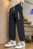 2024春季工装裤男宽松大码哈伦裤潮流束脚运动裤子A155-TK10-TP43，男装休闲裤，电商A155