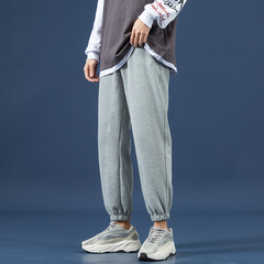 冬季新款上新中性風休閒褲潮流大碼純色束腳褲