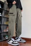 工装裤男秋冬加绒多口袋休闲长裤子男潮A155-DDK24-TP48加绒P56，男装休闲裤，电商A155