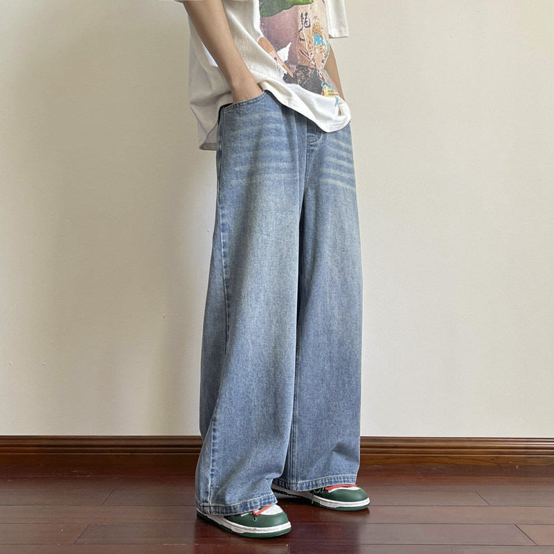 直播高品质牛仔裤男春季宽松韩版潮流复古直筒裤子A155-QK29-TP55,男装牛仔裤,电商A155