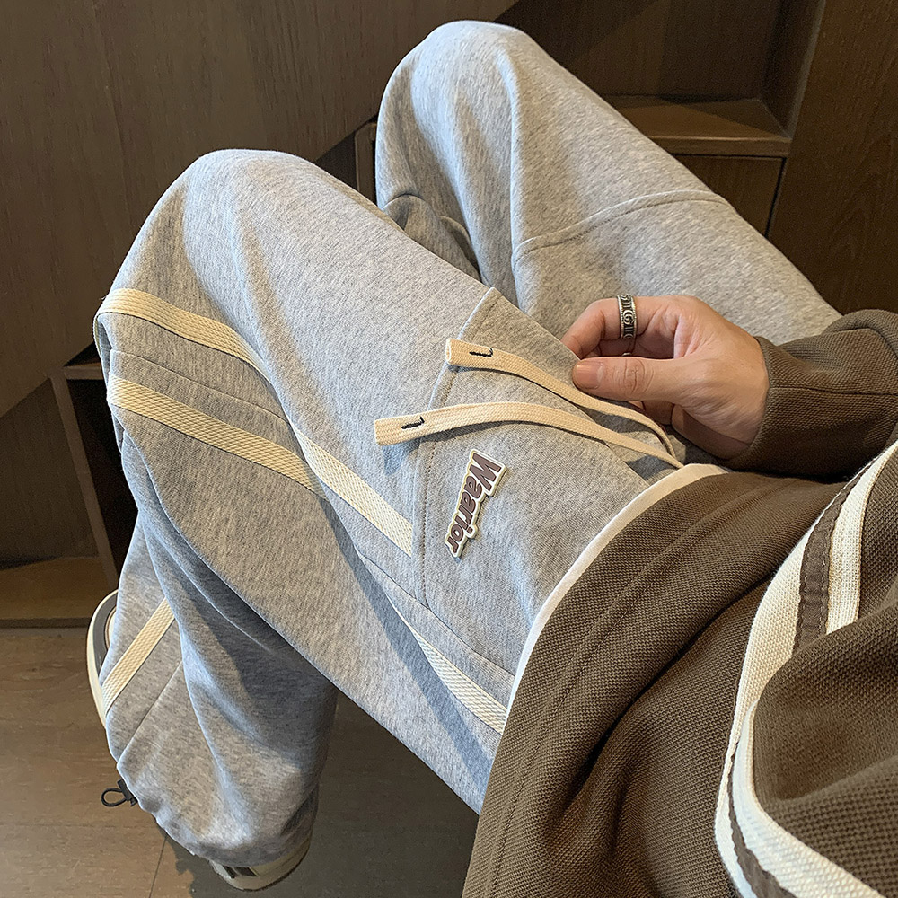 高转化抖音卫裤秋冬季港风拖地裤宽松休闲裤男A155-XK02-TP55,男装休闲裤,电商A155