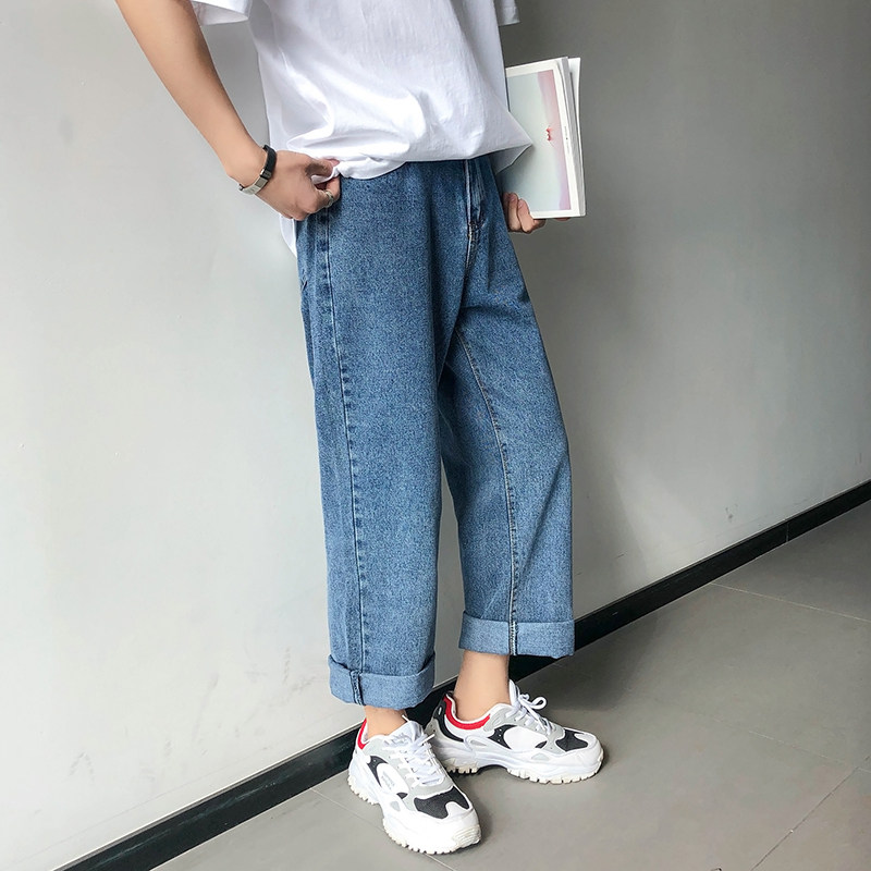 New jeans in autumn 2020 men's Japanese Hong Kong style large casual overalls