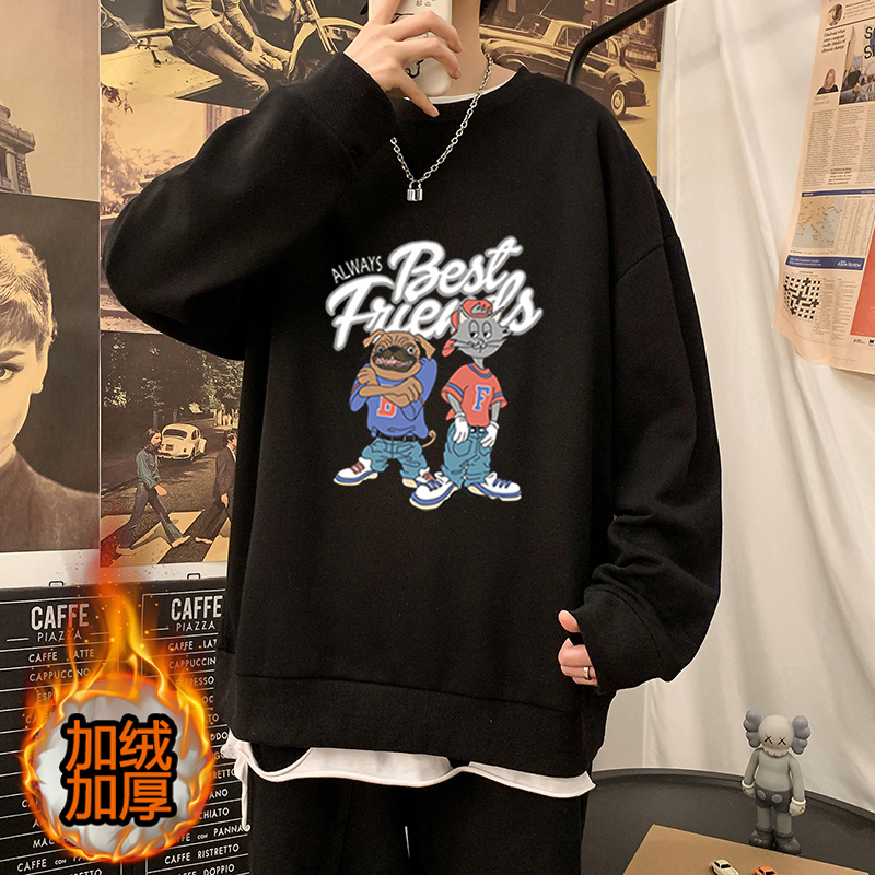 New round neck Pullover Top with plush sweater on new fall / winter 2020