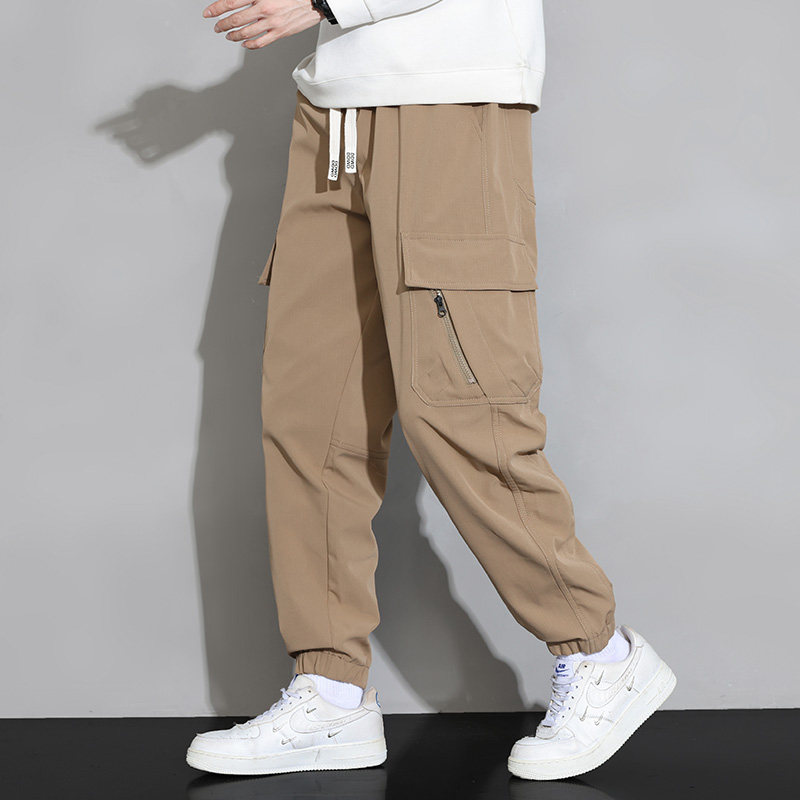 工装裤男秋冬加绒多口袋休闲长裤子男潮A155-DDK24-TP48加绒P56,男装休闲裤,电商A155