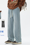 牛仔裤男宽松直筒休闲长裤潮牌大码休闲裤子潮简约A155-QK02-TP47，男装牛仔裤，电商A155