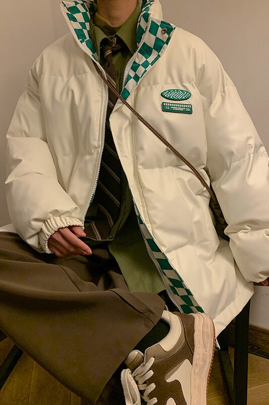 冬季拼接立领PU皮棉衣外套男棉衣男士保暖棉服男A155-JDM01-TP105,男装棉衣,电商A155