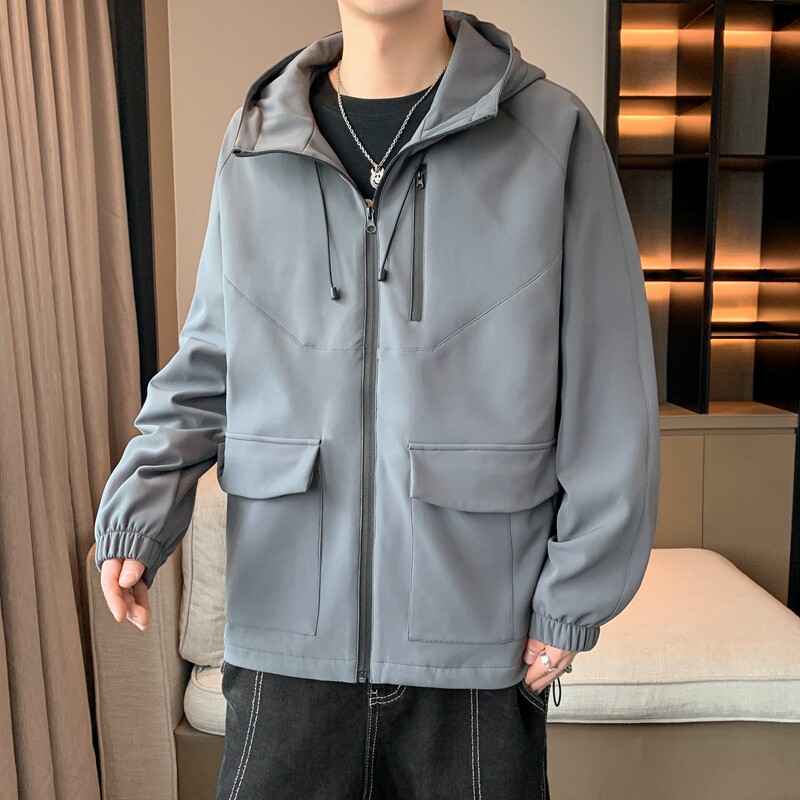 外套男2024秋季新款情侣夹克连帽运动拉链外套潮 A155-MJK90-TP70图片
