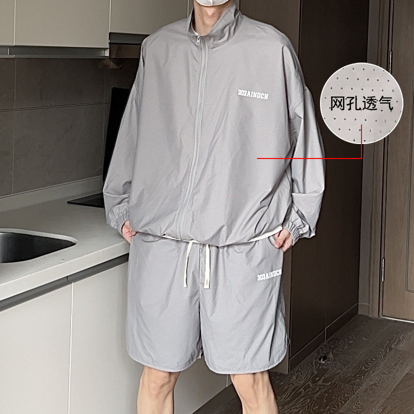 2024防晒衣男女同款情侣遮阳套装户外运动休闲夹克A155-FS01-TP80,男装休闲套装,电商A155
