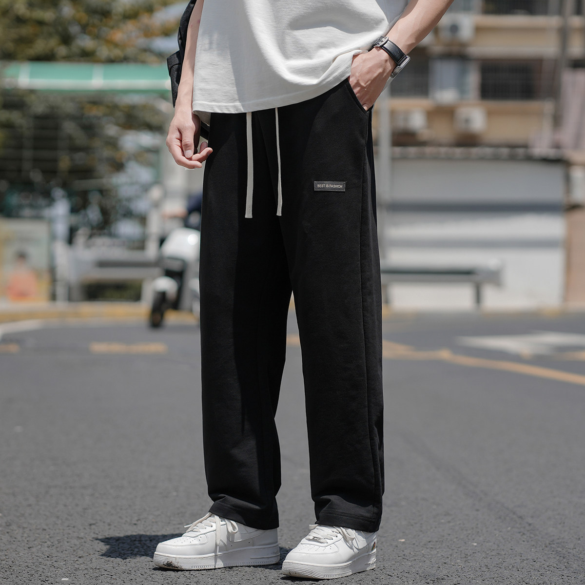 2024夏季新款男士长裤高街潮男透气轻便运动裤子A155-K23062-TP40,男装休闲裤,电商A155