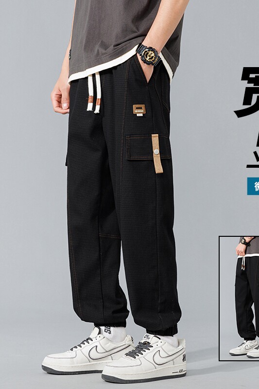 2024春季青少年休闲裤宽松大码束脚裤男工装裤子潮A155-TK06-TP55,男装休闲裤,电商A155