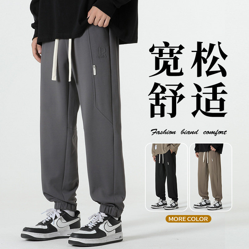 男士工装裤宽松百搭青少年抽绳运动束脚休闲裤男A155-DDK20-TP46,男装休闲裤,电商A155