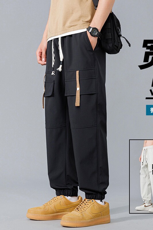 2024春季工装裤男宽松大码哈伦裤潮流束脚运动裤子A155-TK10-TP43,男装休闲裤,电商A155