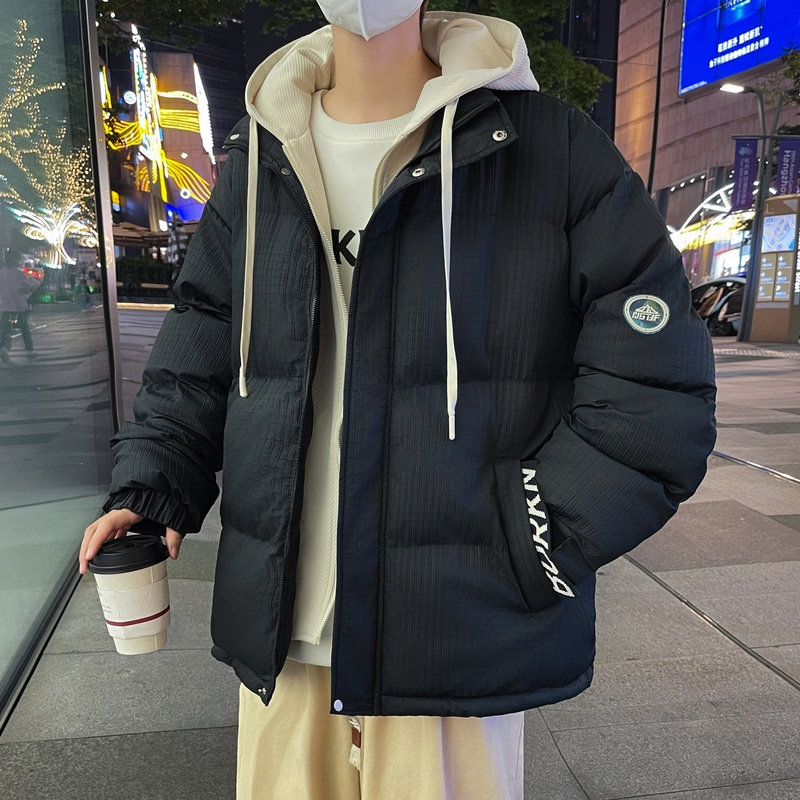 羽绒棉服男撞色假两件棉衣外套加厚防水面包服 A155-BBM12-TP130图片