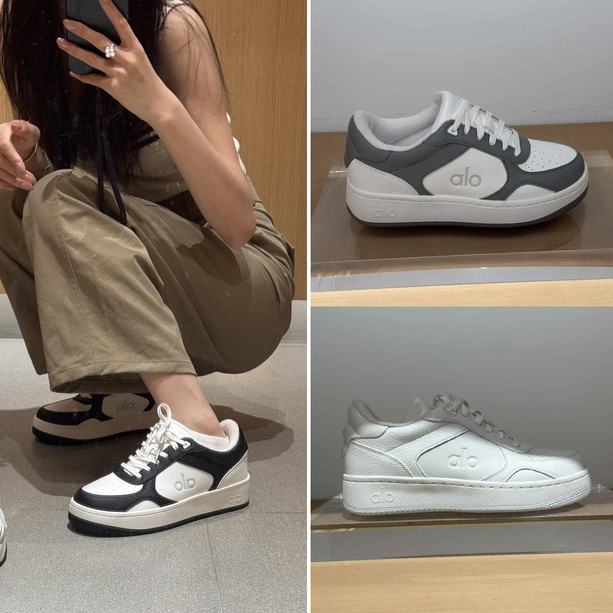 美国代购ALO板鞋 Jisoo同款低帮休闲鞋运动鞋增高厚底小白鞋男女