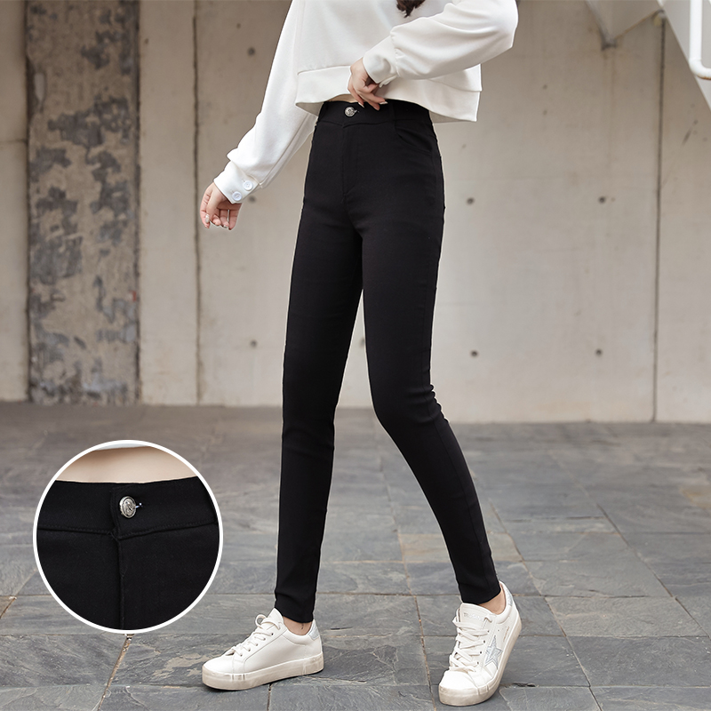 Spring and Autumn New Women's pants wear leggings, high waist, small leggings, Korean Version Magic pants show thin pencil pants