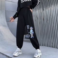 Women's sports pants loose autumn and winter show thin versatile print casual pants new fashion Leggings