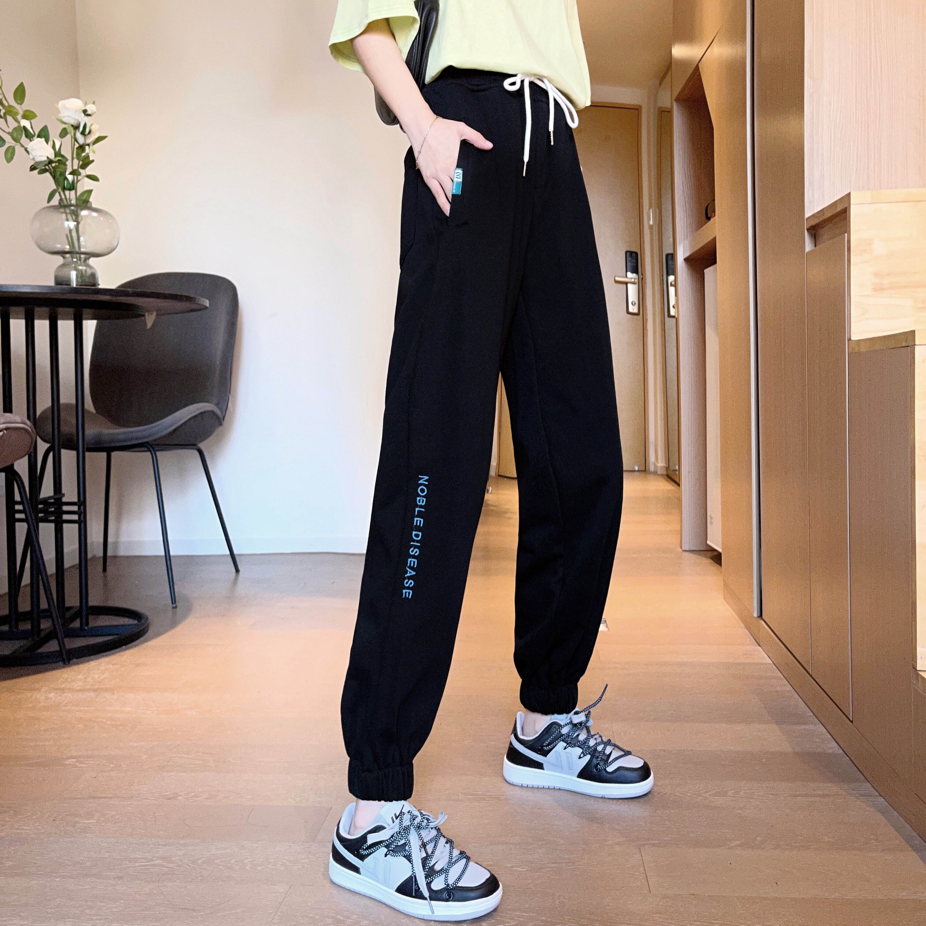 Women's sports pants new spring and autumn wide leg straight tube loose versatile fashion brand casual legged pants