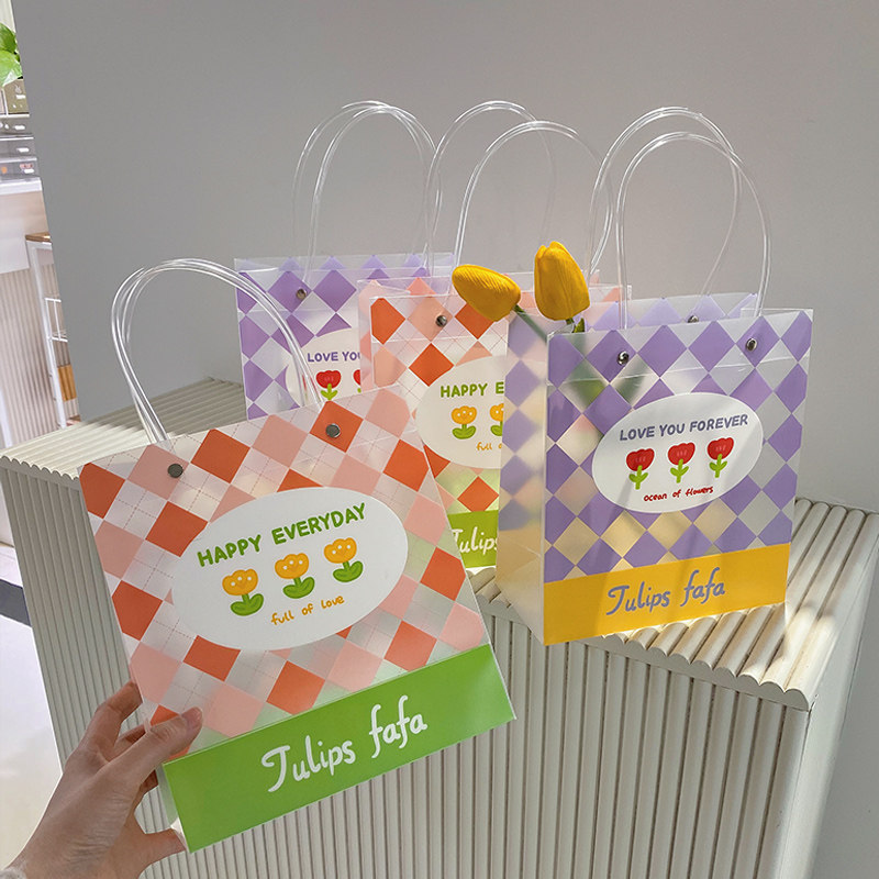 创意ins风礼品袋儿童pvc生日礼物手提袋节日小号精致塑料包装袋子