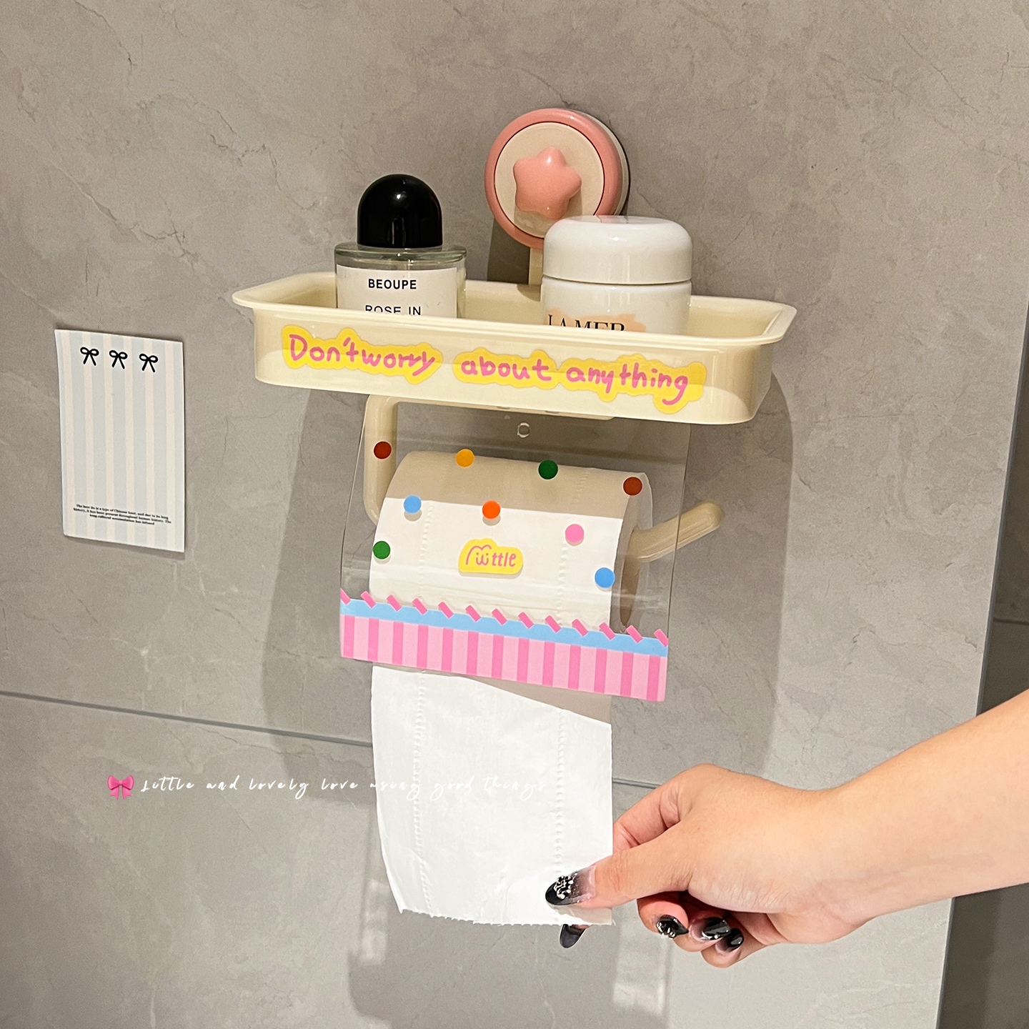 高颜值抽纸盒壁挂式免打孔卫生间卷纸筒盒多功能洗脸巾纸巾收纳