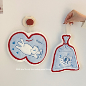 小猫和小鱼擦手巾挂式 擦手毛巾厨房卫生间吸水加厚防臭速干擦手帕