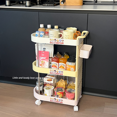 零食小推车置物架多层玩具收纳柜杂物分层带轮可移动落地宿舍好物
