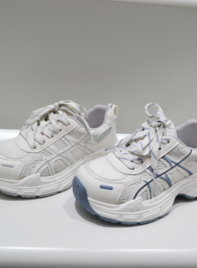 冰洁老爹鞋2026春季新款网面厚底轻便柔软时尚休闲运动鞋女37112