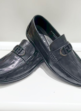 冰洁男鞋2025秋新款真皮圆头平跟软底一脚蹬豆豆鞋休闲皮鞋55175